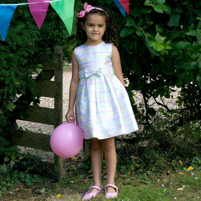 pastel party dress Stripe 4y hemlength:Midcalf spring soirées Pink Champagne Shiny Sequined Shoe Size:8