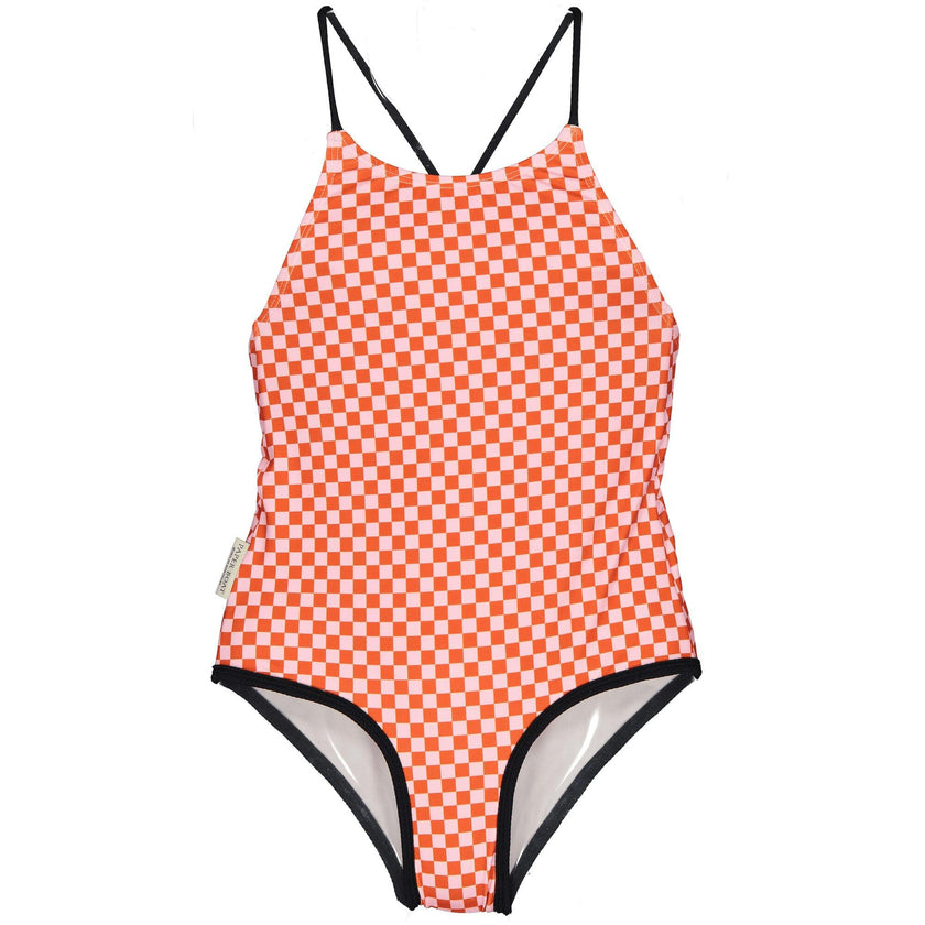 Squares Swimsuit, Red