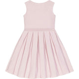 Organic Sleeveless Pleated Sweater Dress with Bow, Pink