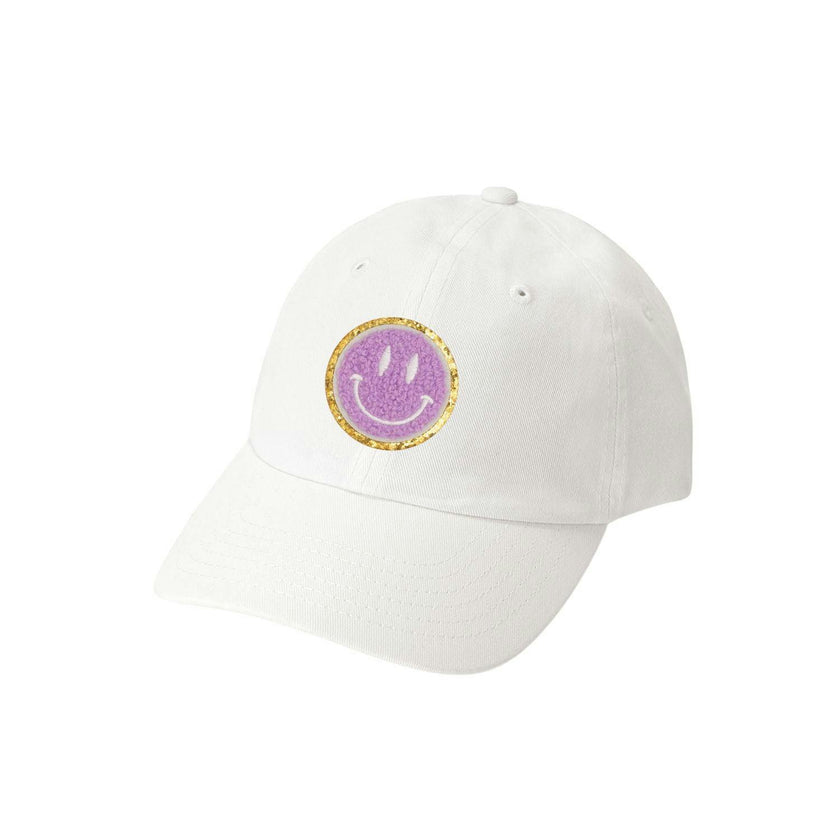 Smile Patch Baseball Hat - White