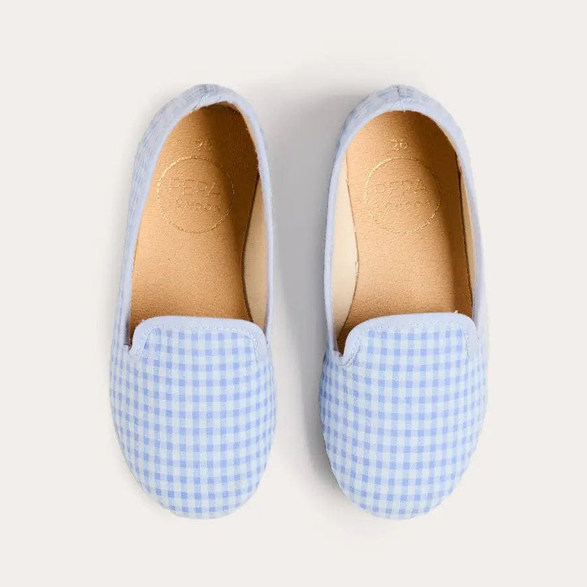 Beauchamp Gingham Slippers in Blue (24-35EU)