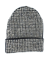 Studded Crystal Faux Fur Pom Pom Beanie