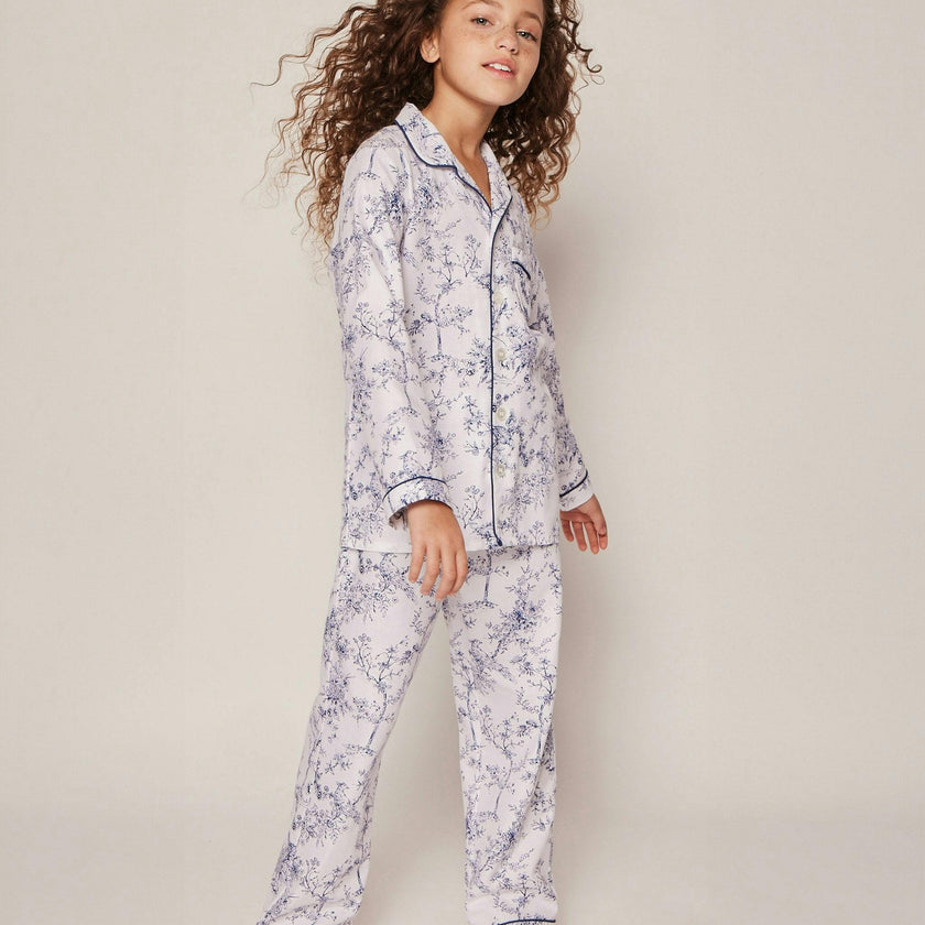 Kid's Twill Pajama Set in Timeless Toile