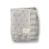 Scalloped Pointelle Blanket - Nimbus Cloud