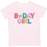 Birthday Girl Rhinestone Patch Short Sleeve T-Shirt - Ballet