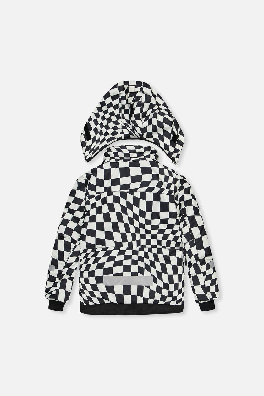 Two Piece Teknik Snowsuit White Checkered Print
