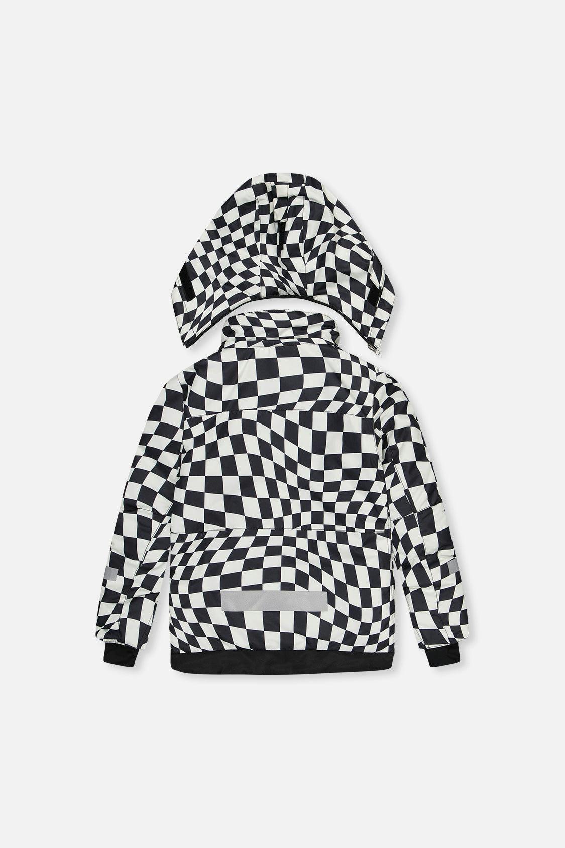 Two Piece Teknik Snowsuit White Checkered Print