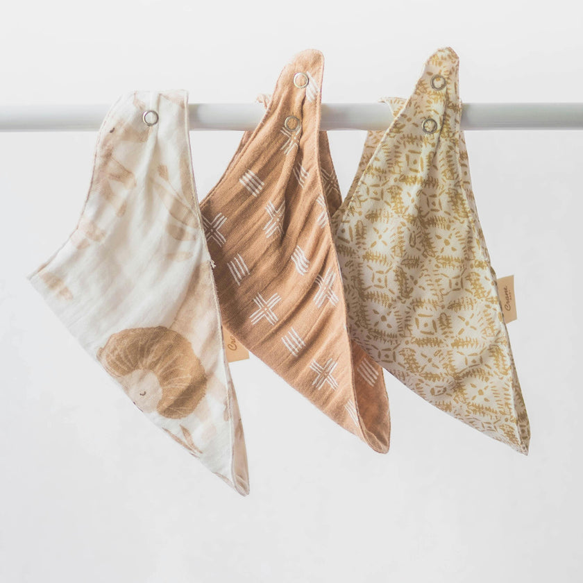 Kendi Safari Cotton Bandana Baby Bib (3 Pack)