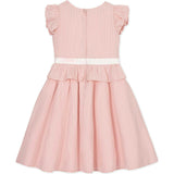 Organic Seersucker Ruffle Sleeve Peplum Dress, Pink