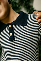 Sterling Short Sleeve Sweater - Navy