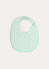 Wimbledon Stripe Scallop Edge Lined Bib