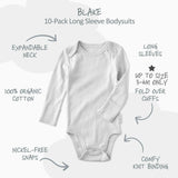 BLAKE 10-Pack Long Sleeve Bodysuit