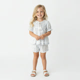 Organic Smocked Top & Shorts Set - Blue Vines