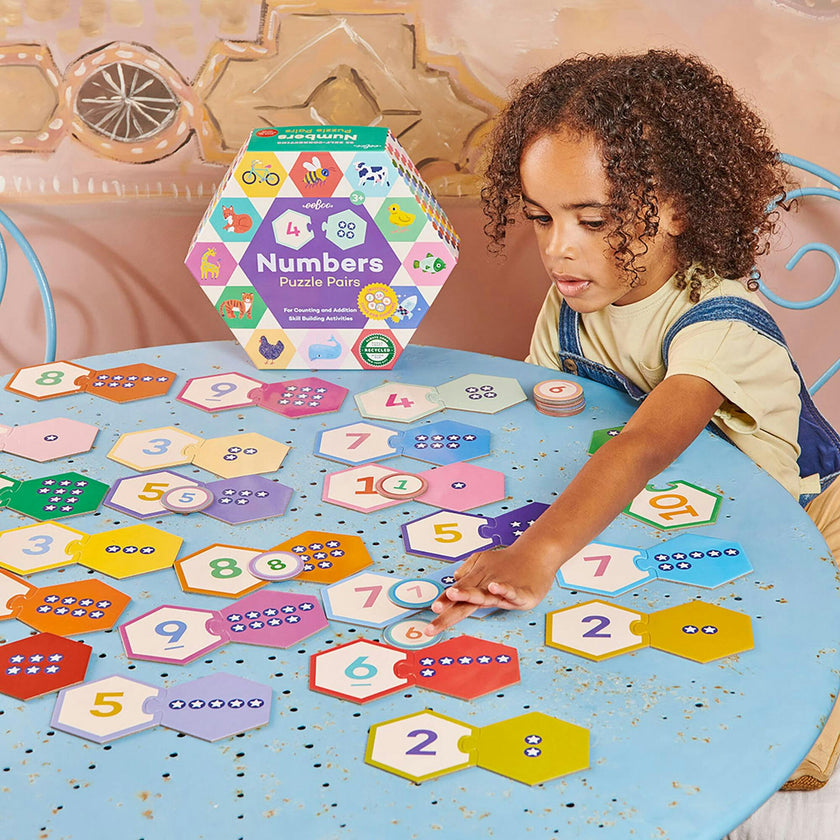 Hexagon Puzzle Pairs: Numbers