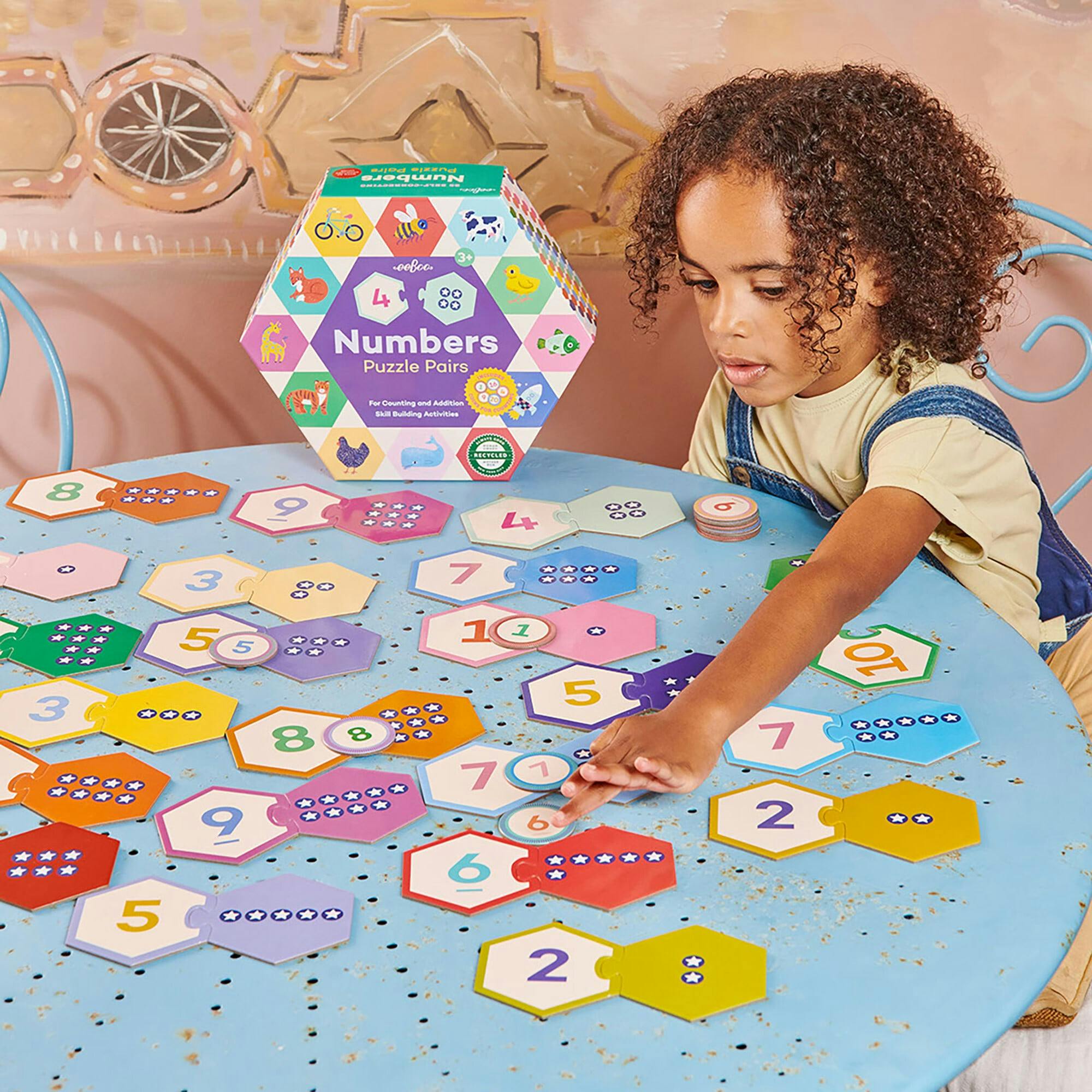 Hexagon Puzzle Pairs: Numbers