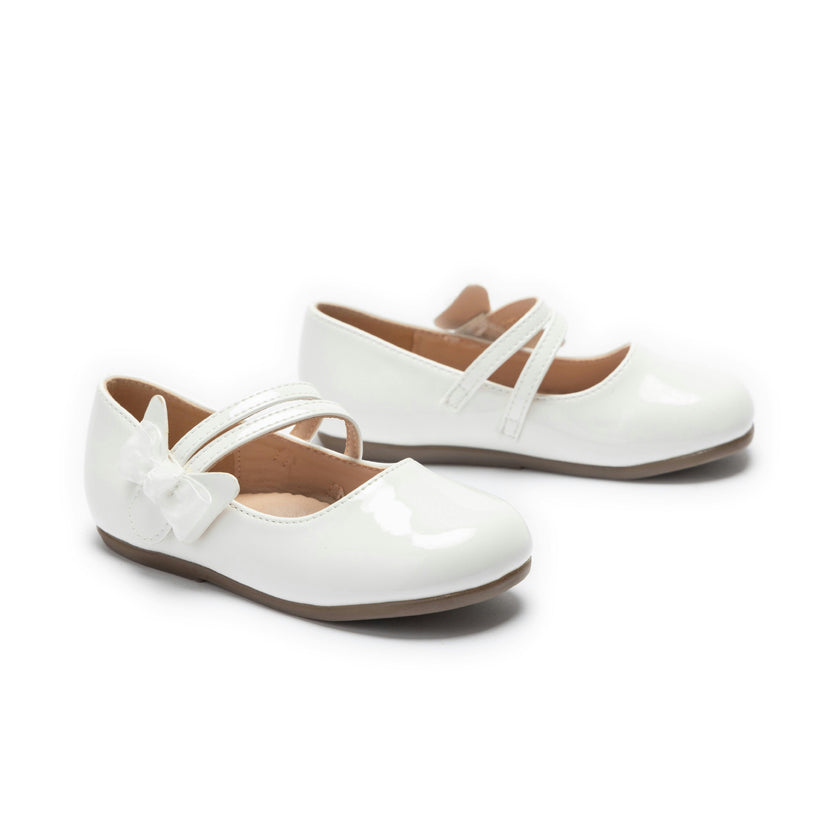 White Evelina Bow Shoes