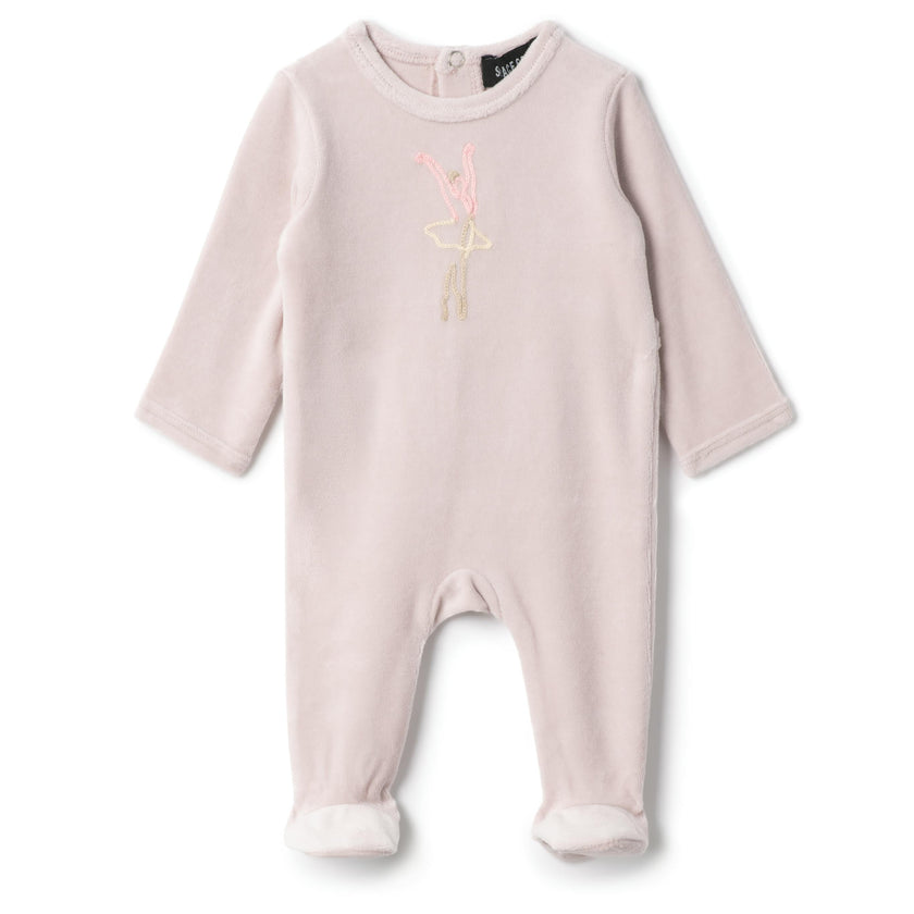 Ballerina Embroidered Onesie Primrose