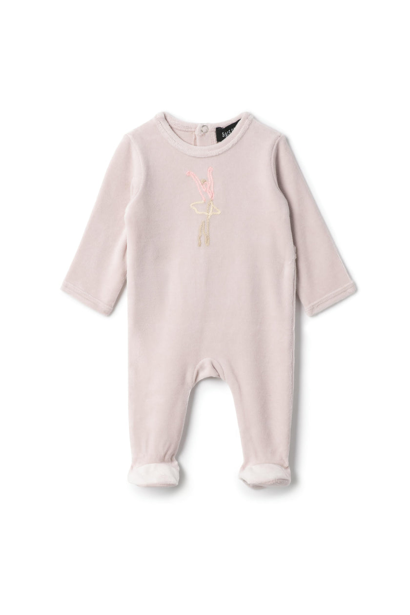 Ballerina Embroidered Snap Front Romper