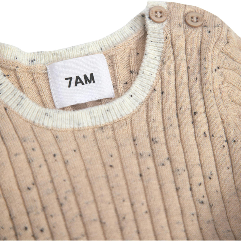 Ribbed Knit Long Sleeve Retro Top