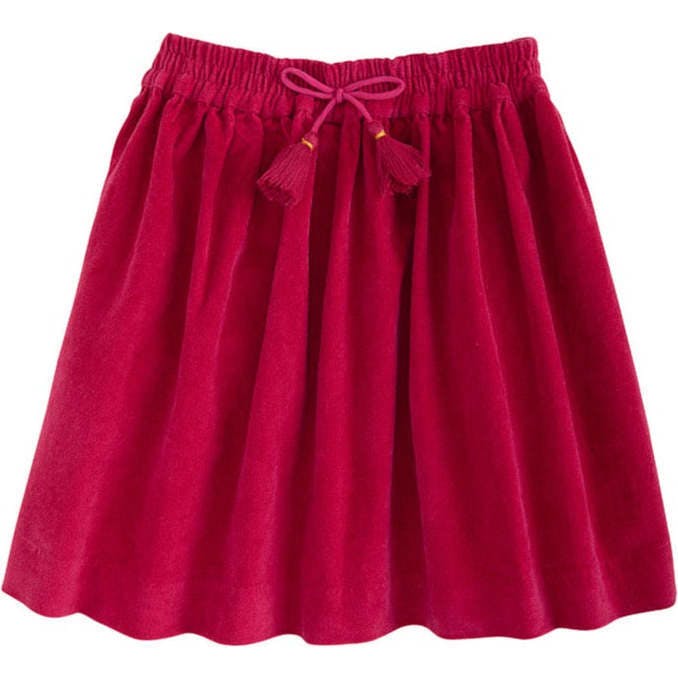 Velvet Elastic Waist Drawstring Pull-On Circle Skirt