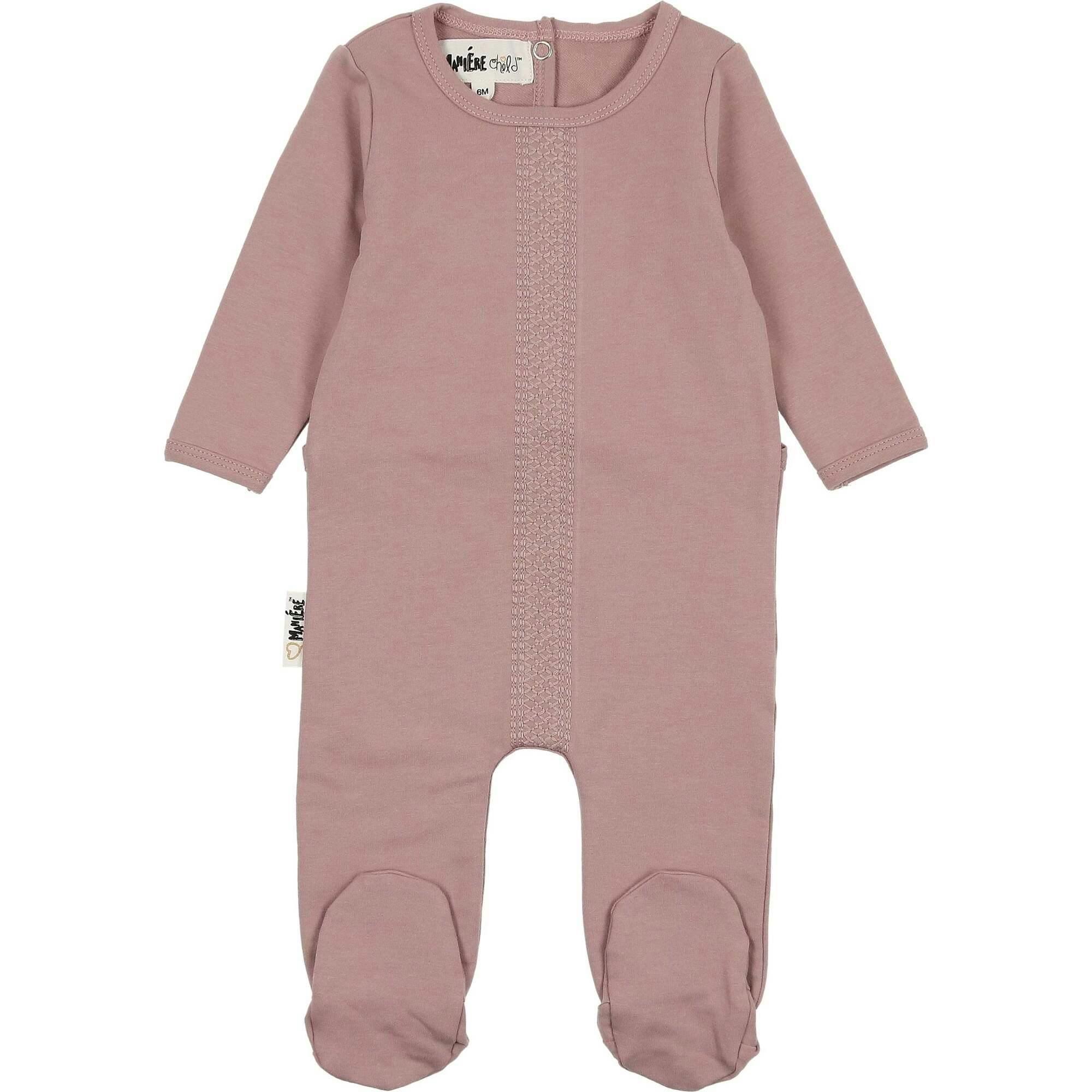 Elegant Embroidered Long Sleeve Footie