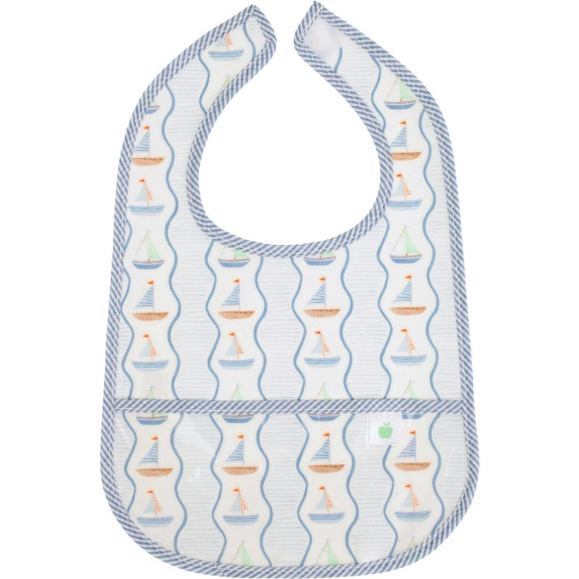 The Wipe It Bib in Sailboats