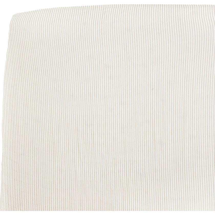Organic Cotton Muslin Crib Sheet - Sand Stripe