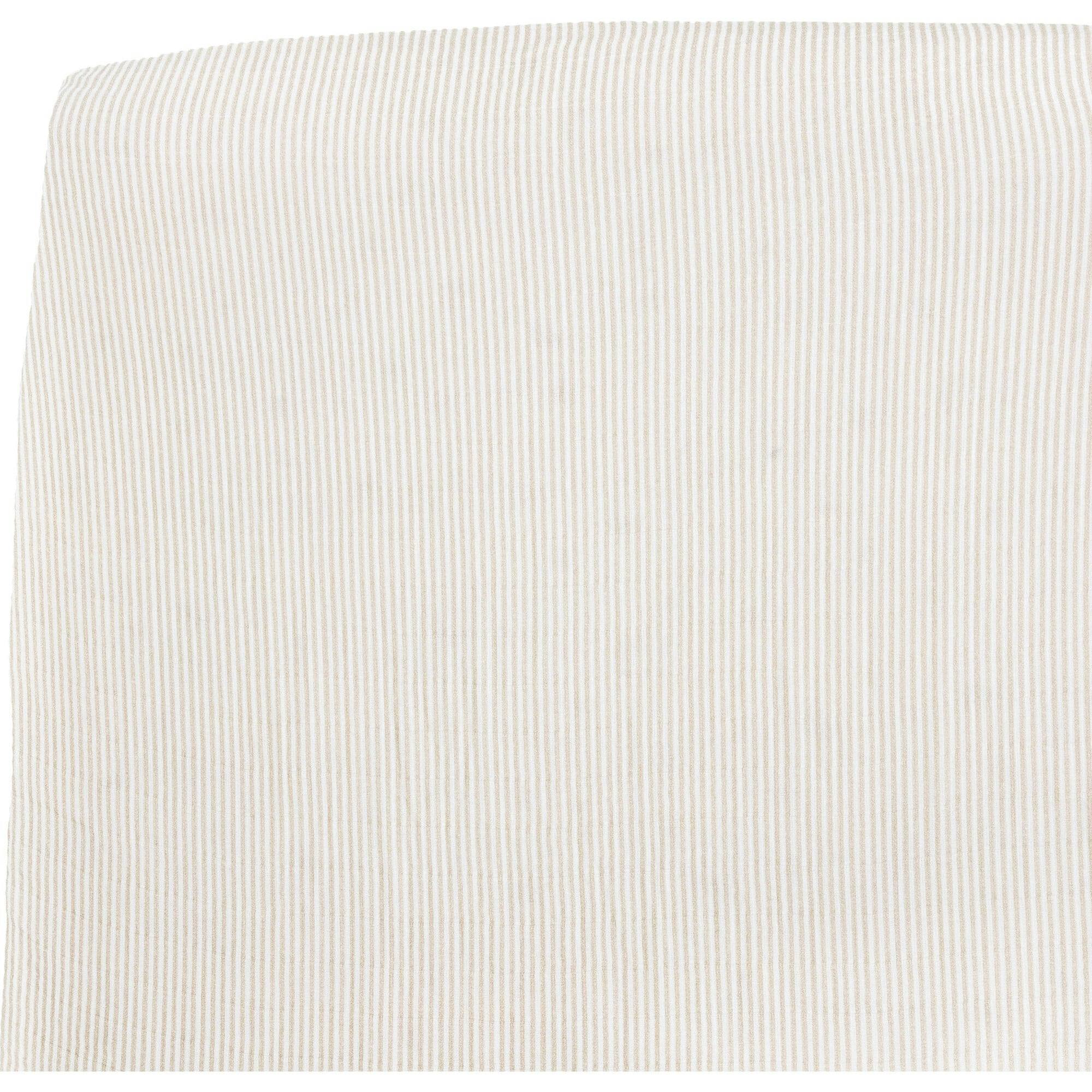 Organic Cotton Muslin Crib Sheet - Sand Stripe