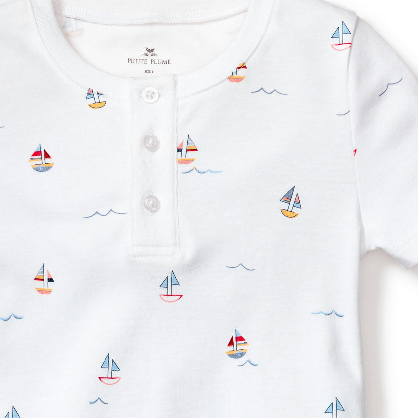 Kid's Pima Snug Fit Pajama Short Set in Bateau