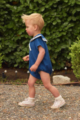 Baby Sailor Romper in Navy