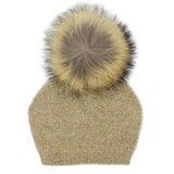 Knit Wool Faux Fur Pom Pom Hat