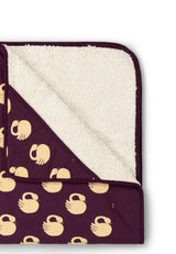 Sleeping Swans Sherpa Hooded Organic Baby Blanket, Purple