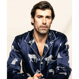 Men's Silk Pajama Set in Panthère de Nuit
