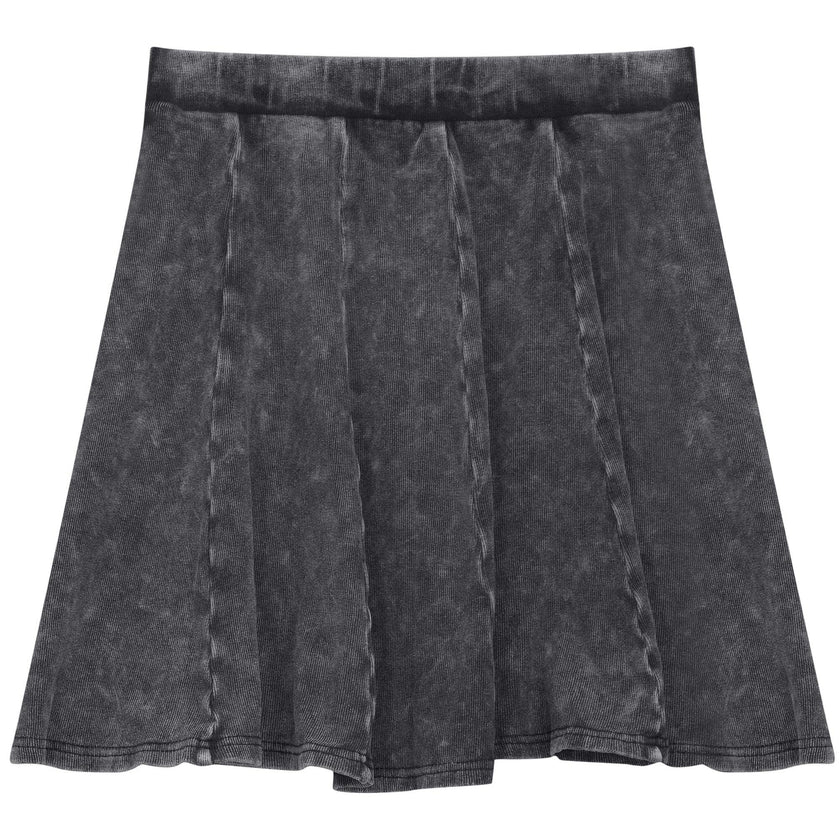 Distressed Short Panel Skirt