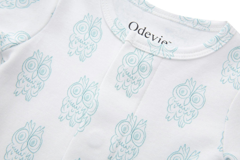 Organic Cotton Magnetic Footie Pajama - Petite Chouette Green