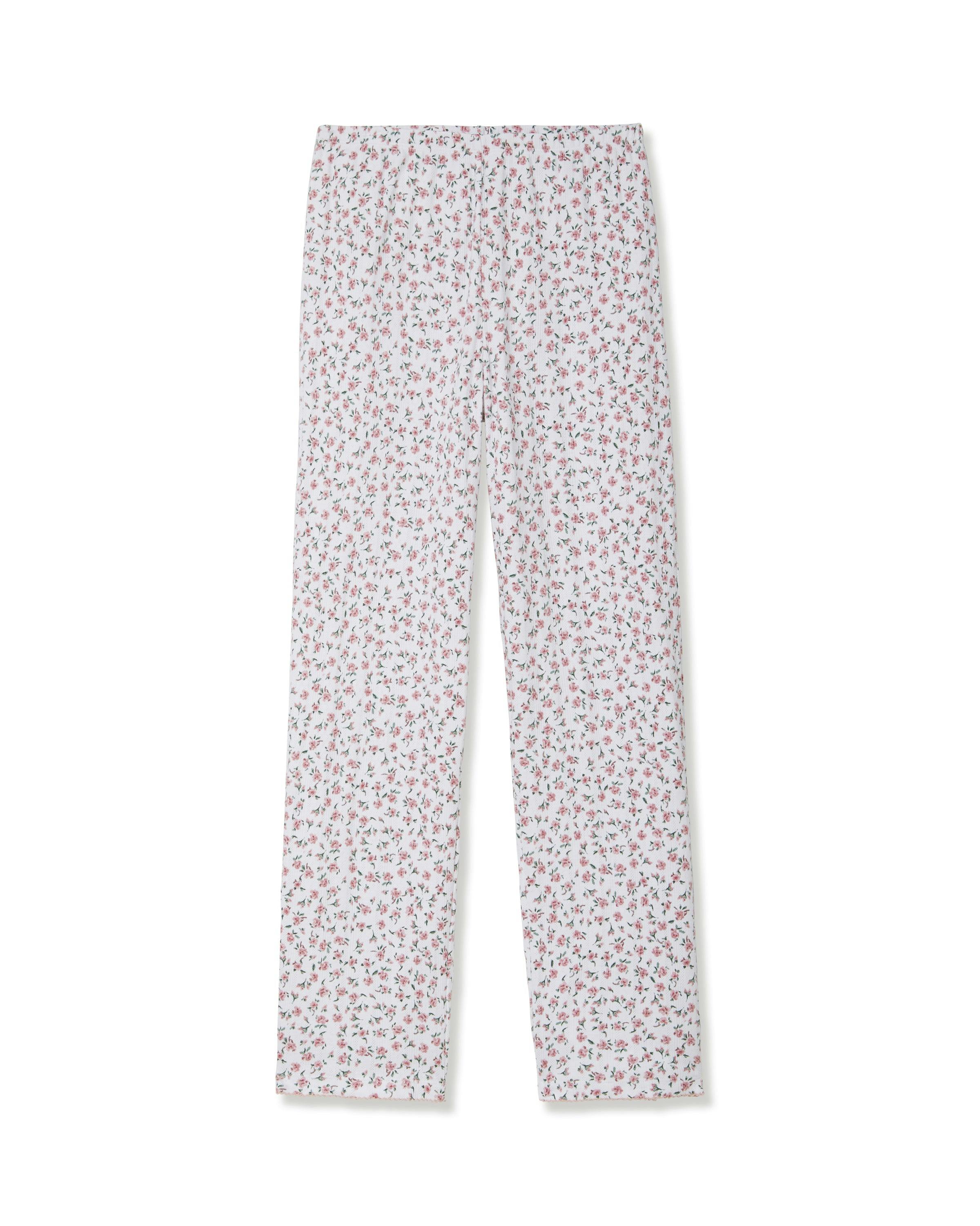 Women's Pointelle Pant in Pink Floral
