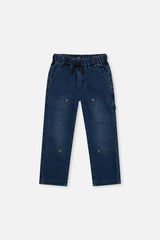 French Terry Denim Pants Navy Blue