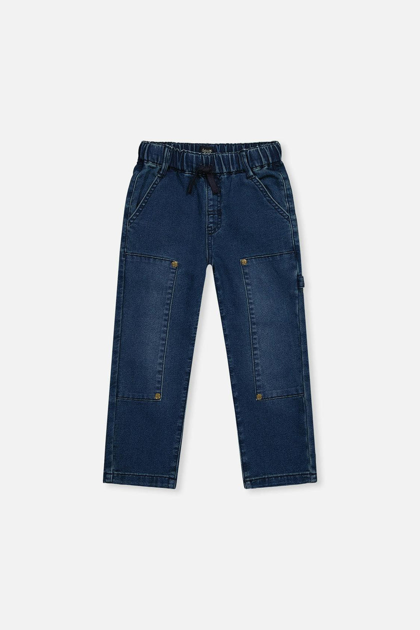 French Terry Denim Pants Navy Blue