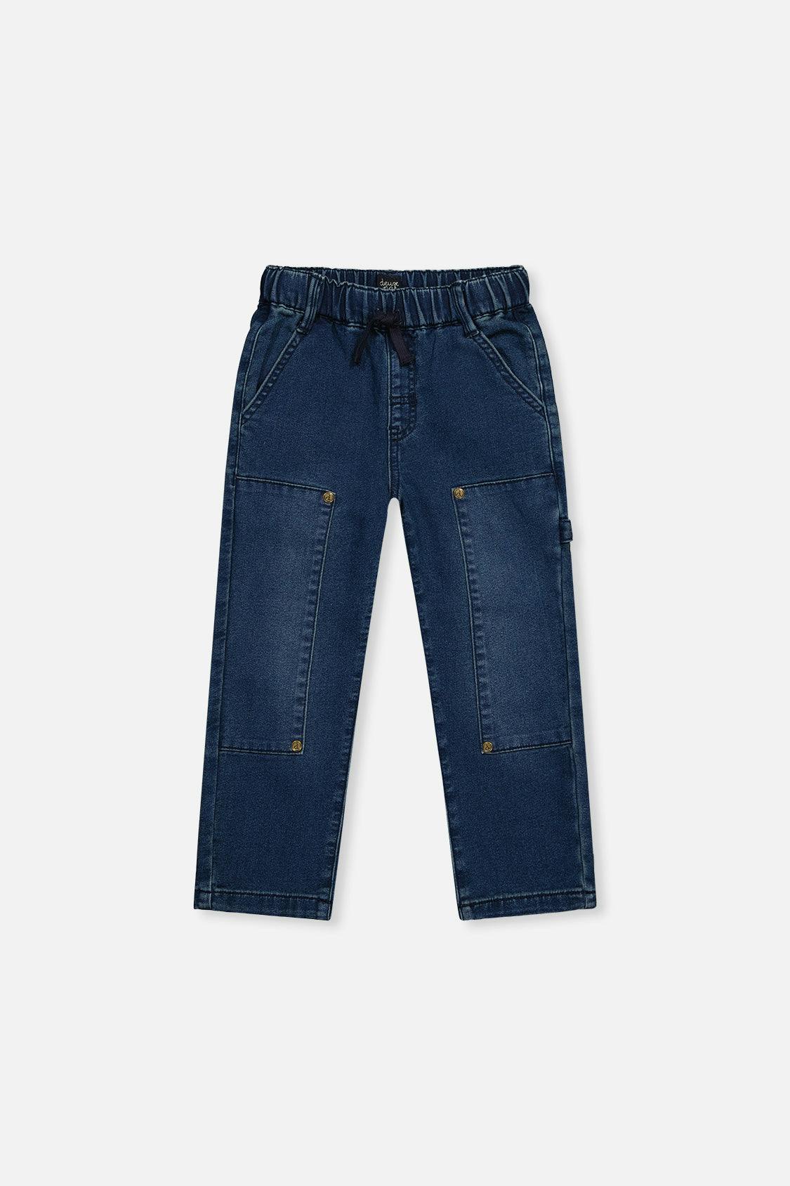 French Terry Denim Pants Navy Blue