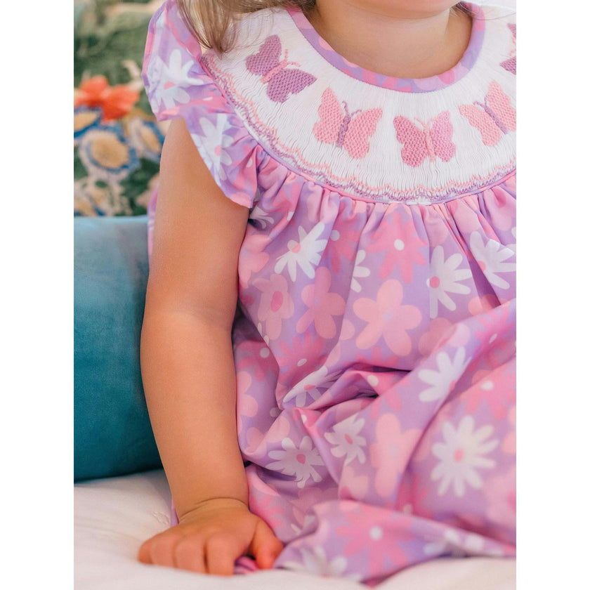 Lucy Butterfly Smocked Dress. (FINAL SALE)