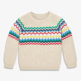 Kids sweater in rainbow fair isle