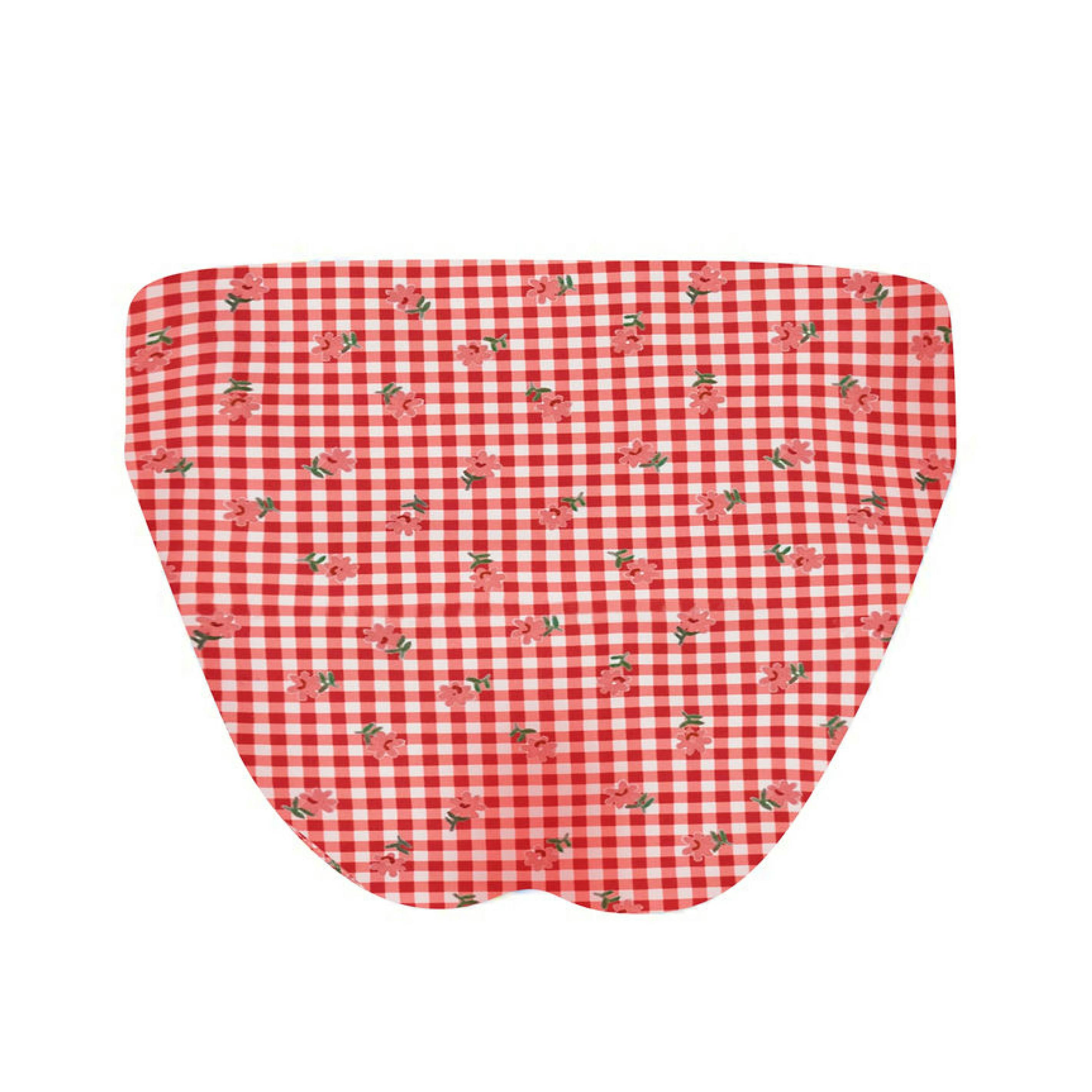 women's cranberry gingham mid rise bikini bottom