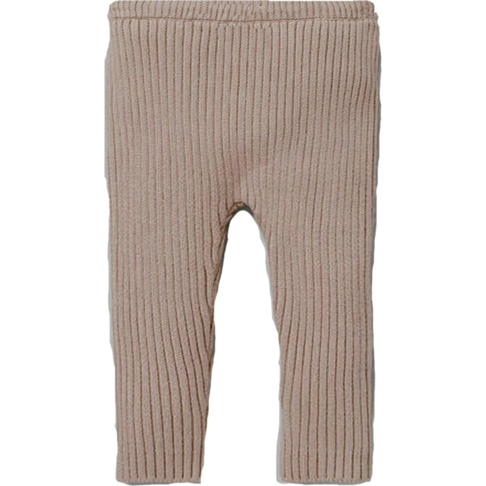 Fine Ribbed Knit Slim Fit Pants