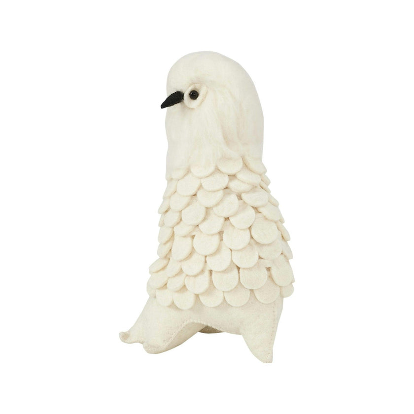 Snowy Owl Handmade Hand Felted Wool Christmas Tree Topper Arcadia Home