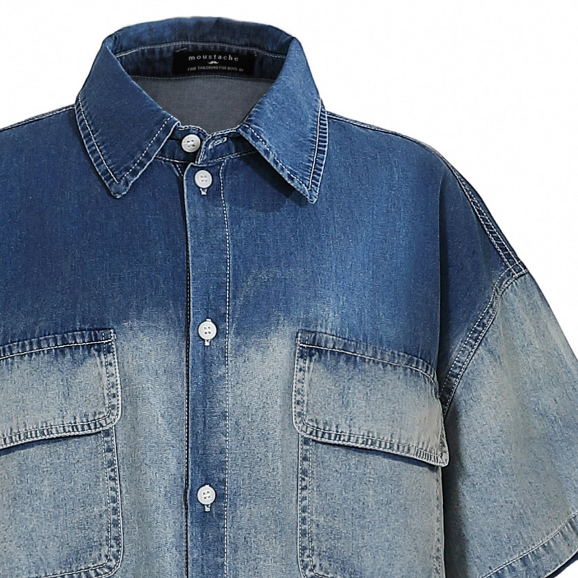Blue Gradient Denim Shirt