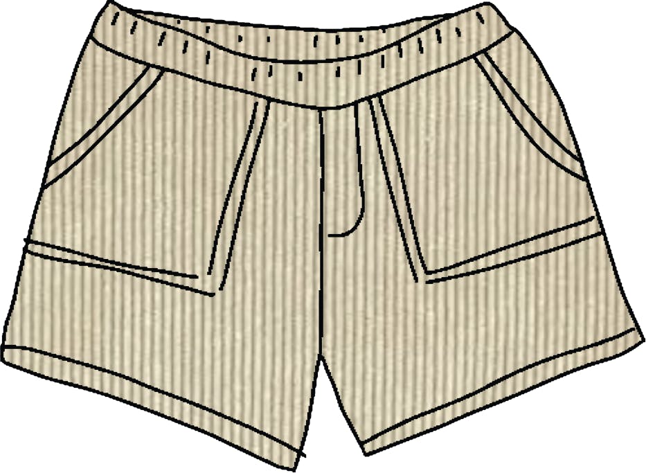 Athletic Shorts in Tan Corduroy