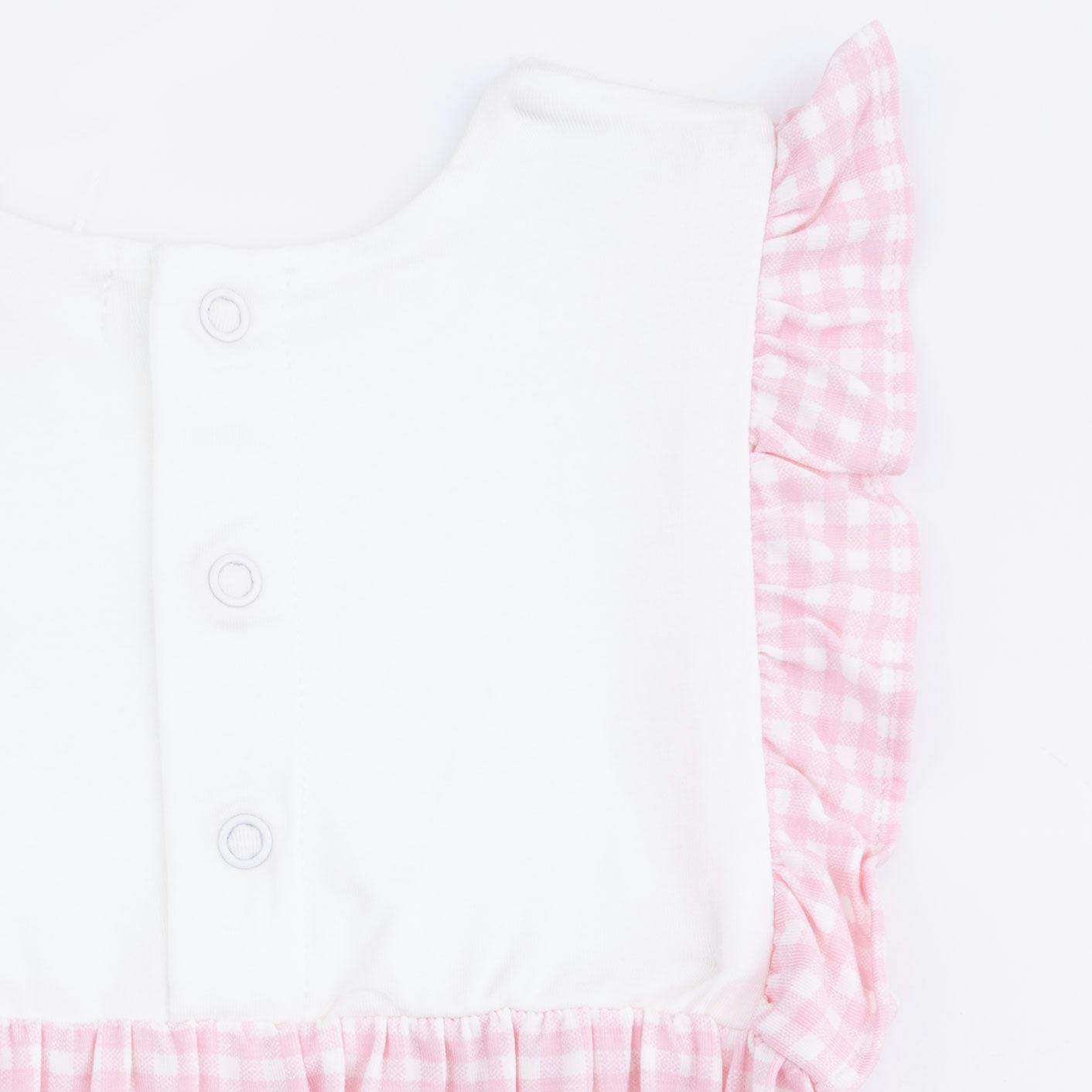 Bubbly Whale with Bow  Pink - Ruffle Playsuit