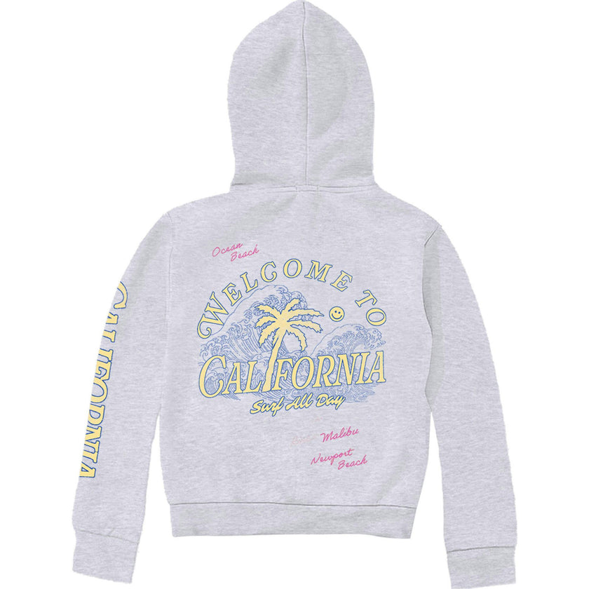 Kids Surf All Day Hoodie-H.Grey-Unisex