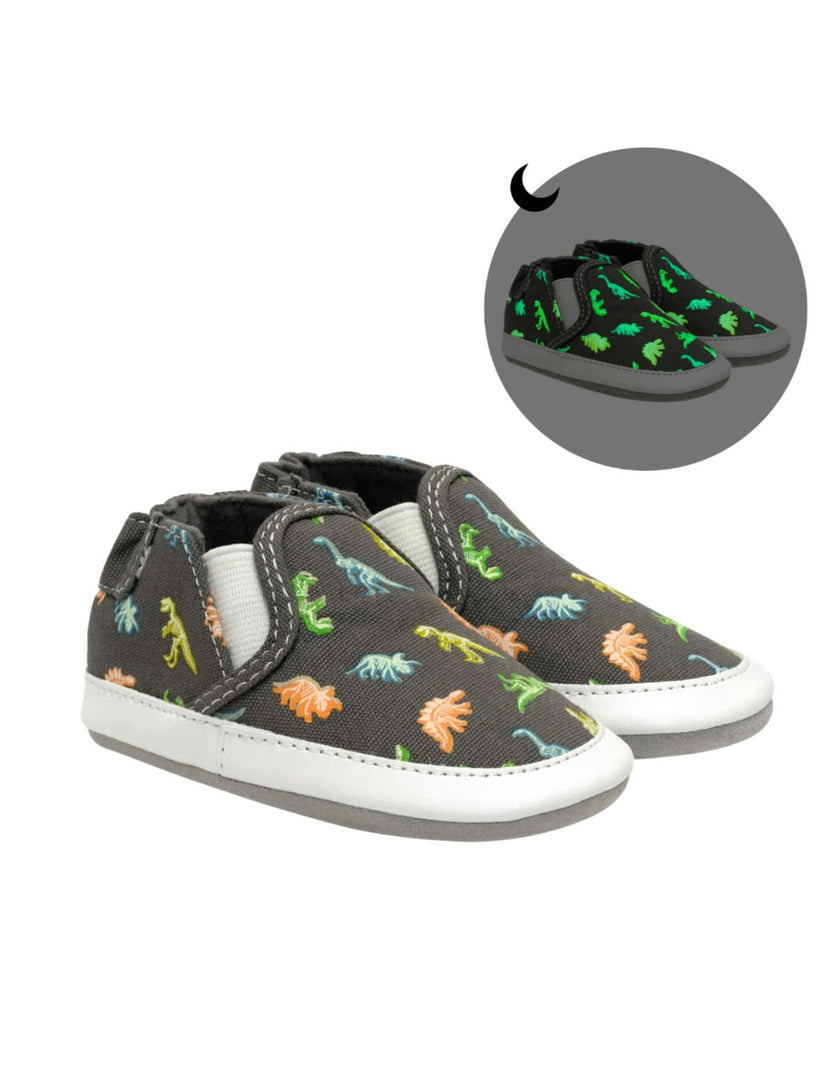 Glowing Dinos Charcoal Soft Sole