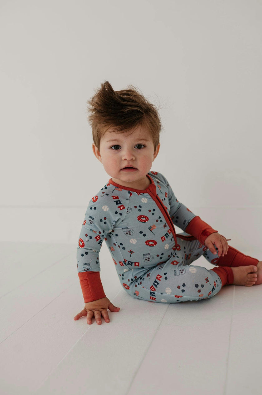 Baby Girl Long Sleeve Zip Romper in Summer USA